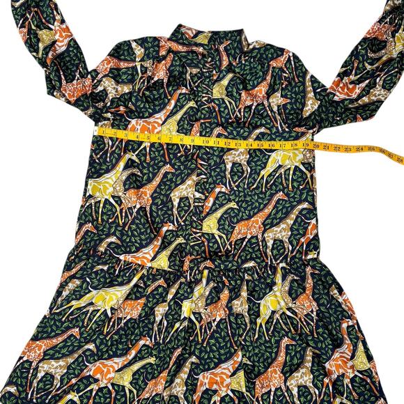 NWT J. Crew Giraffe Shirt Dress Size S Drop Waist Relaxed Fit Lined - Picture 7 of 15